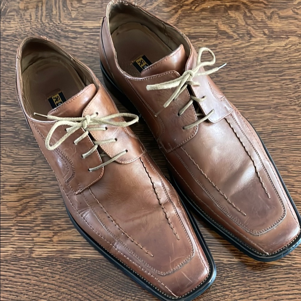 Stacy Adams Brown Leather Oxford Shoes Square Toe size 13